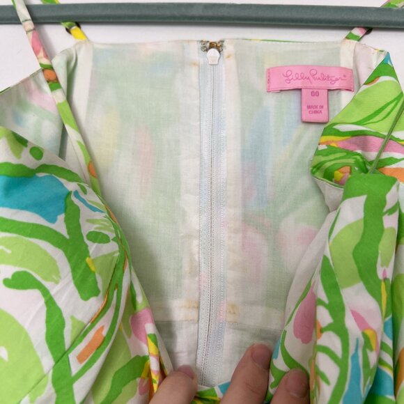 Lilly Pulitzer Fit & Flare Dress Ollie Elephant Ears Print Size 00 - Picture 5 of 9